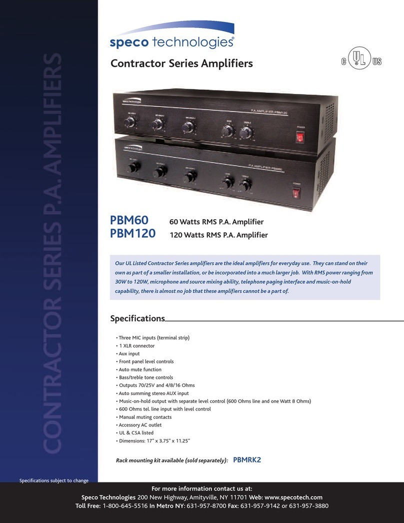 Speco CONTRACTOR SERIES PBM120 User manual