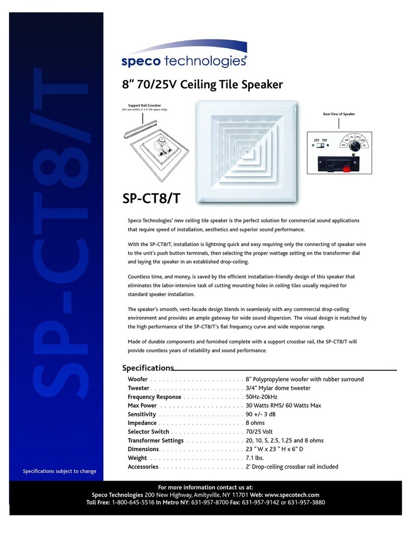 Speco SP-CT8/T User manual