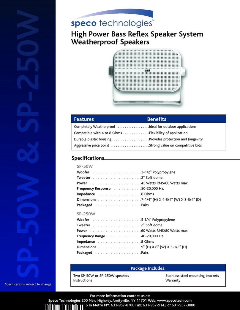 Speco CSi/SPECO SP-250W Specifications