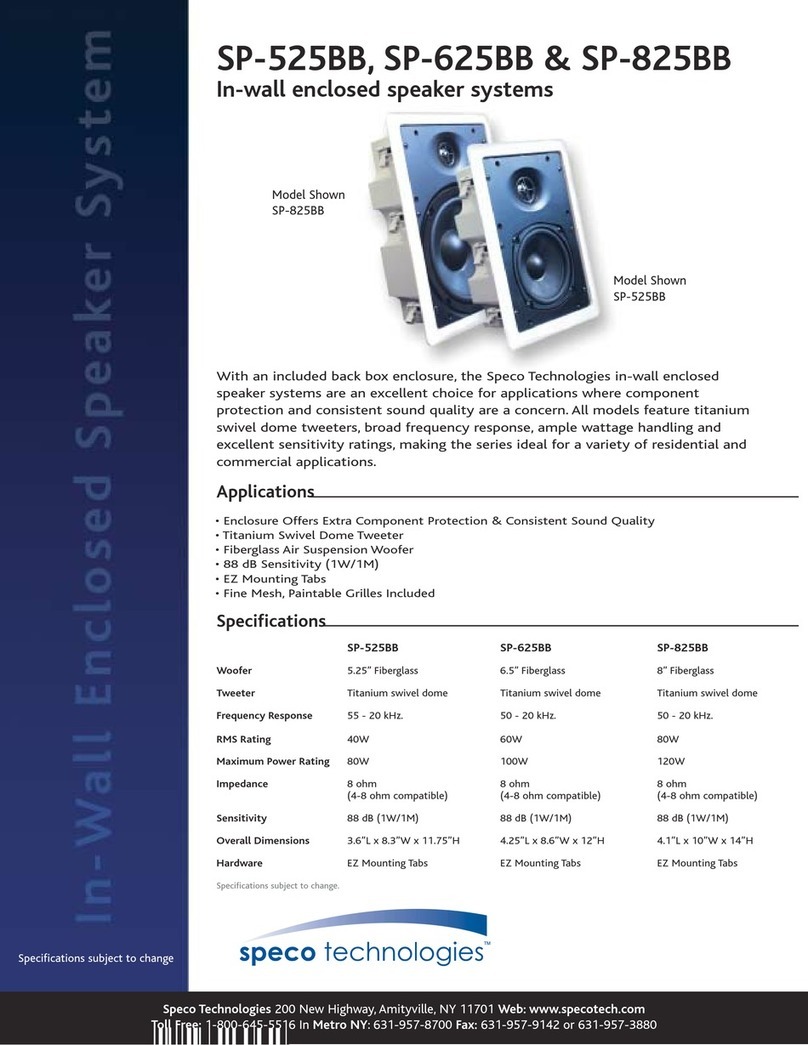 Speco SP-625BB User manual