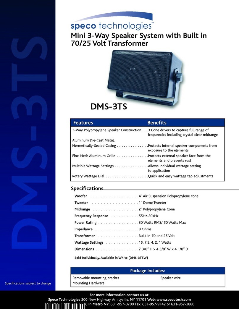 Speco DMS-3TS User manual