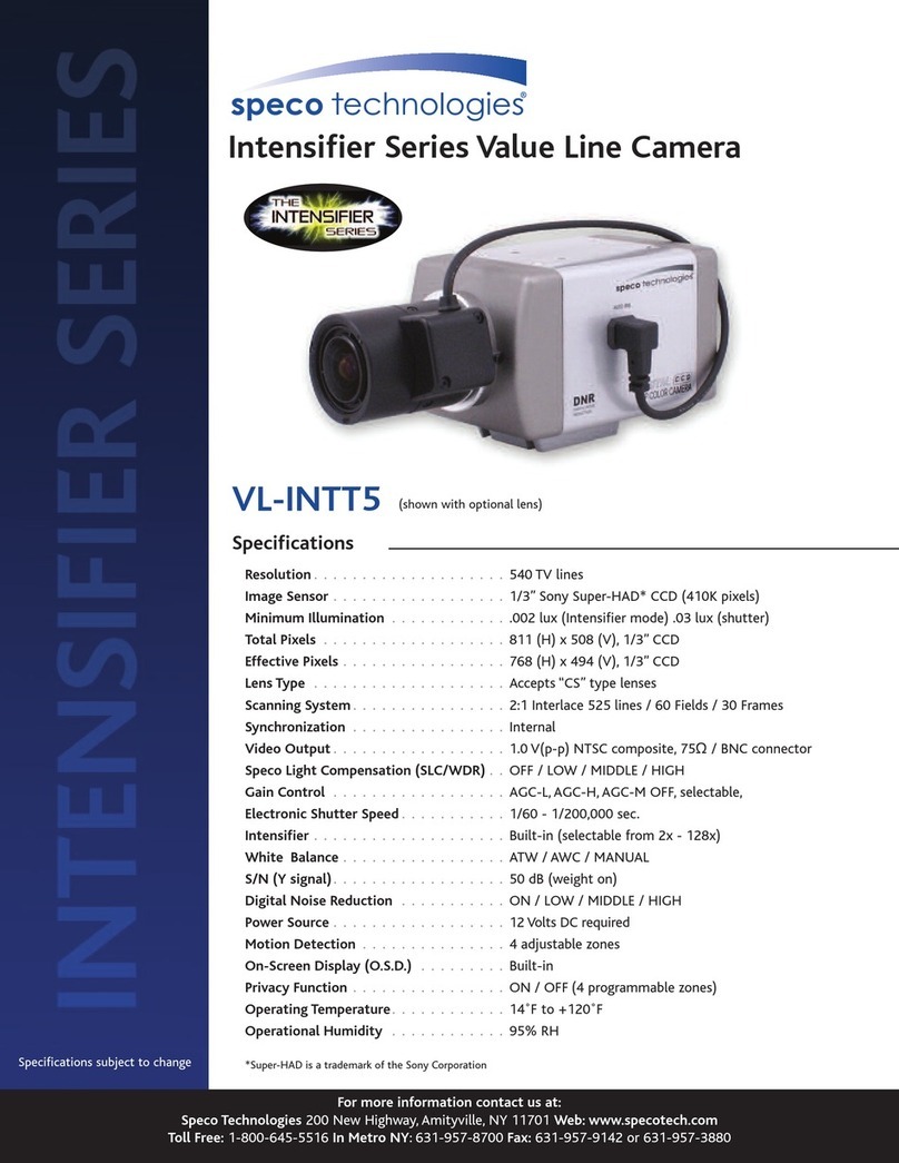 Speco VL-INTT5 Specification sheet