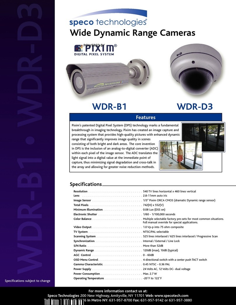 Speco WDR-B1 Specification sheet