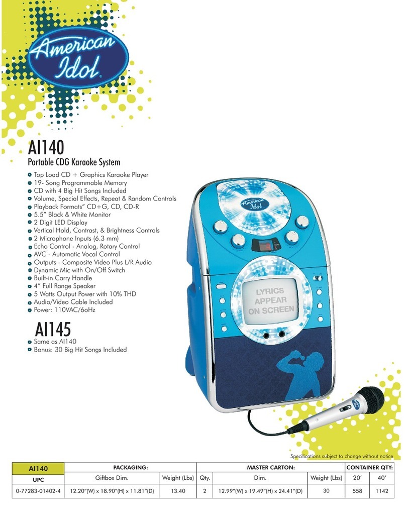 Spectra American Idol AI140 Specifications