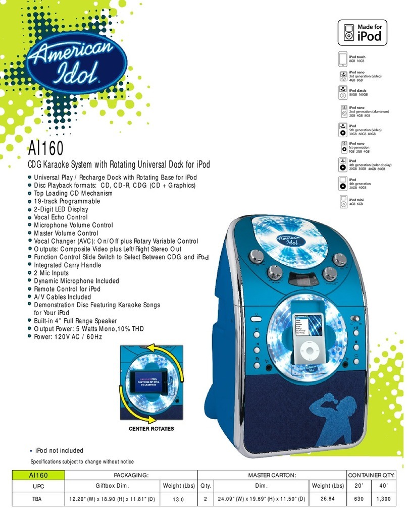 Spectra American Idol AI160 Specifications
