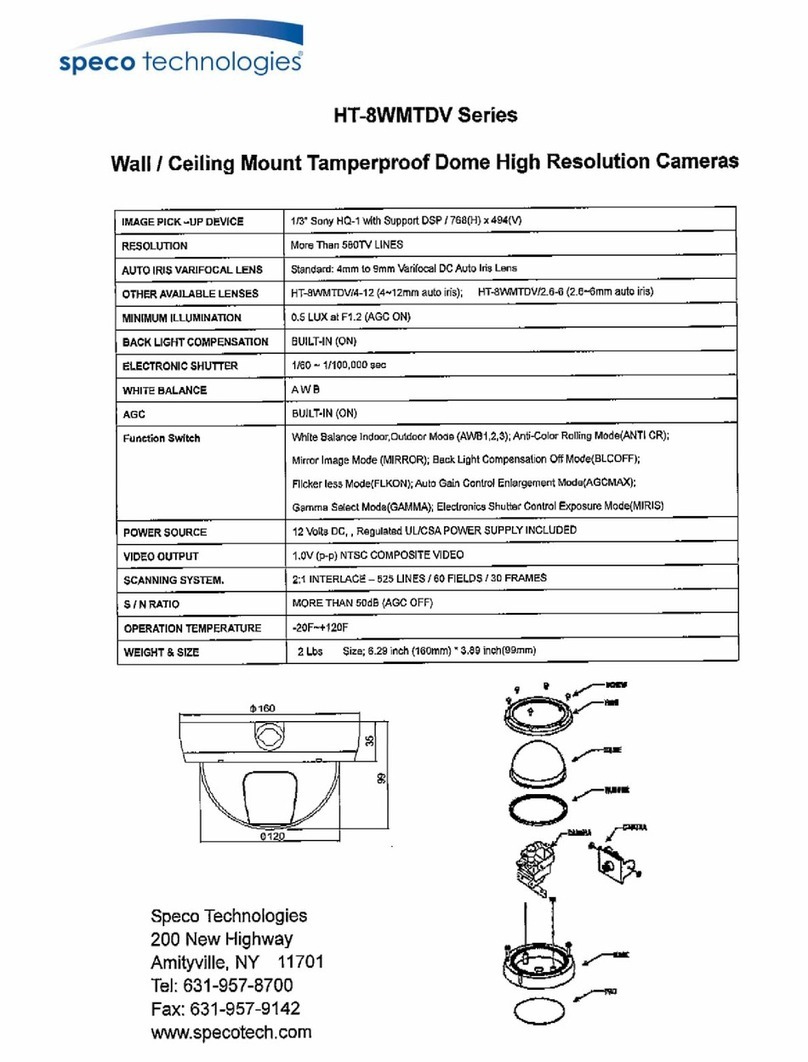 Speco HT-8WMTDV Series Specification sheet