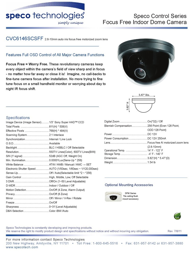 Speco CVC6146SCSFF Specification sheet Speco CVC6146SCSFF Specification sheet