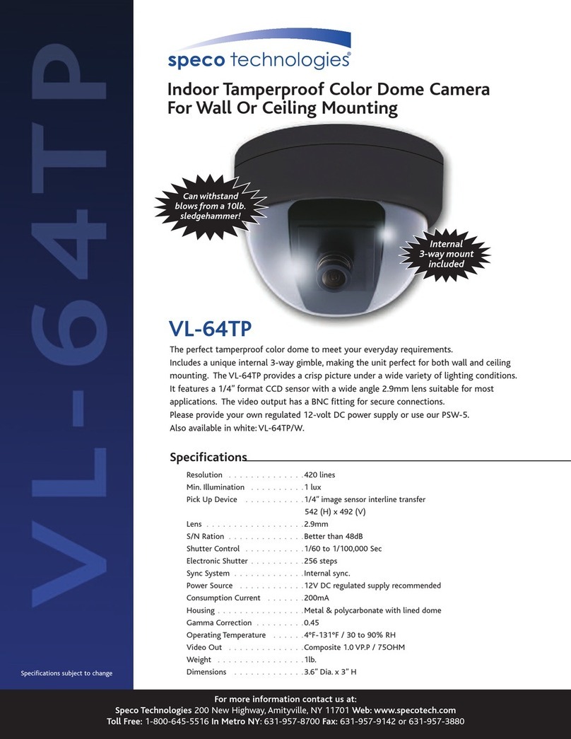 Speco VL-64TP Specification sheet