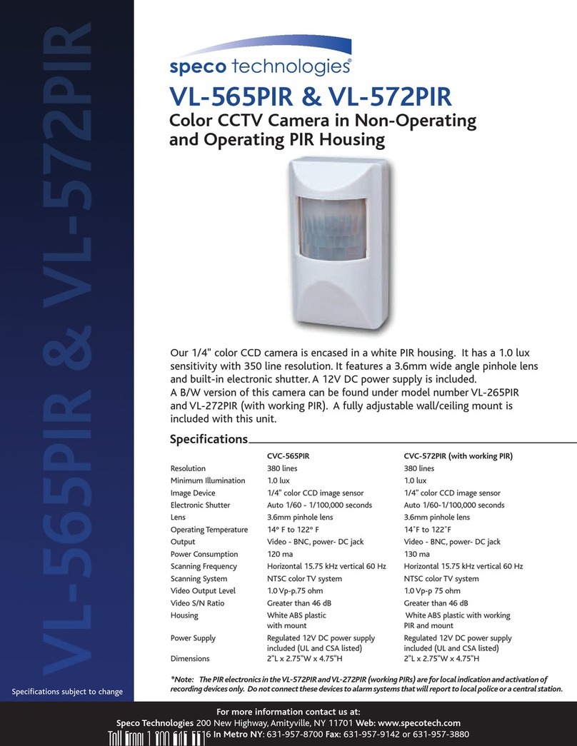 Speco VL-565PIR User manual Speco VL-565PIR User manual