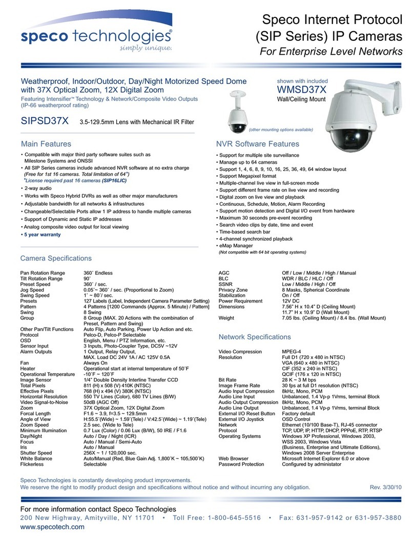 Speco SIPSD37X User manual