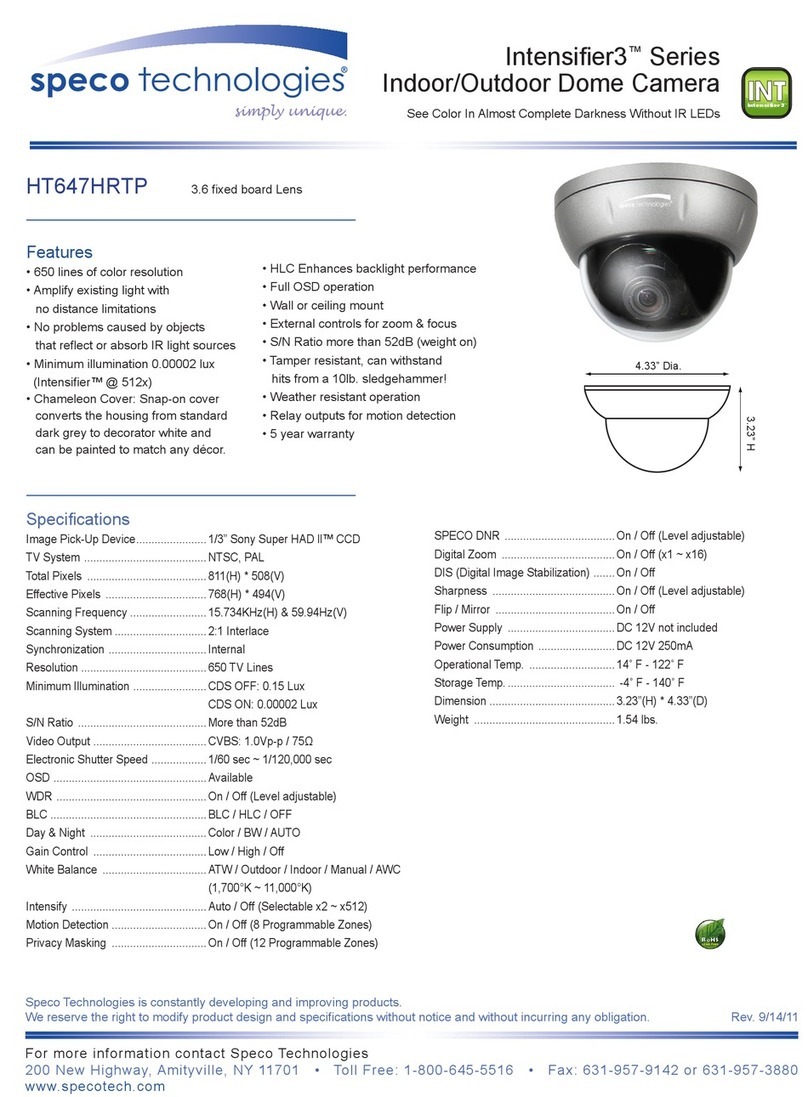 Speco INTENSIFIER3 HT647HRTP User manual