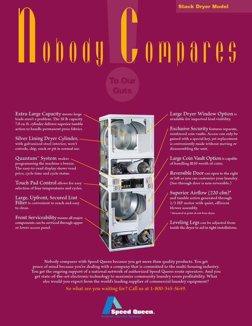 Speed Queen Nobody Compares Stack Dryer User manual