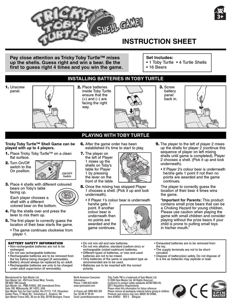 Spinmaster Tricky Toby Turtle User manual Spinmaster Tricky Toby Turtle User manual