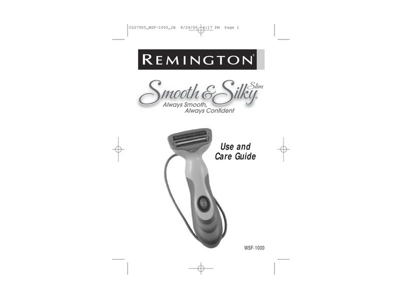 Remington Smooth & Silky Slim WSF-1000 Use and care guide