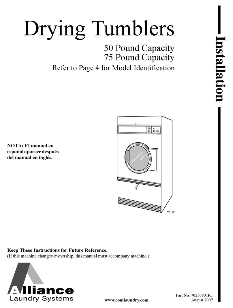 Alliance Laundry Systems Drying Tumblers none installation manual