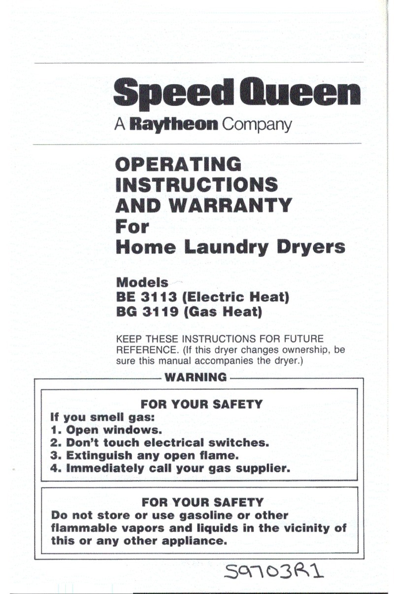 Speed Queen BG 3119 User manual