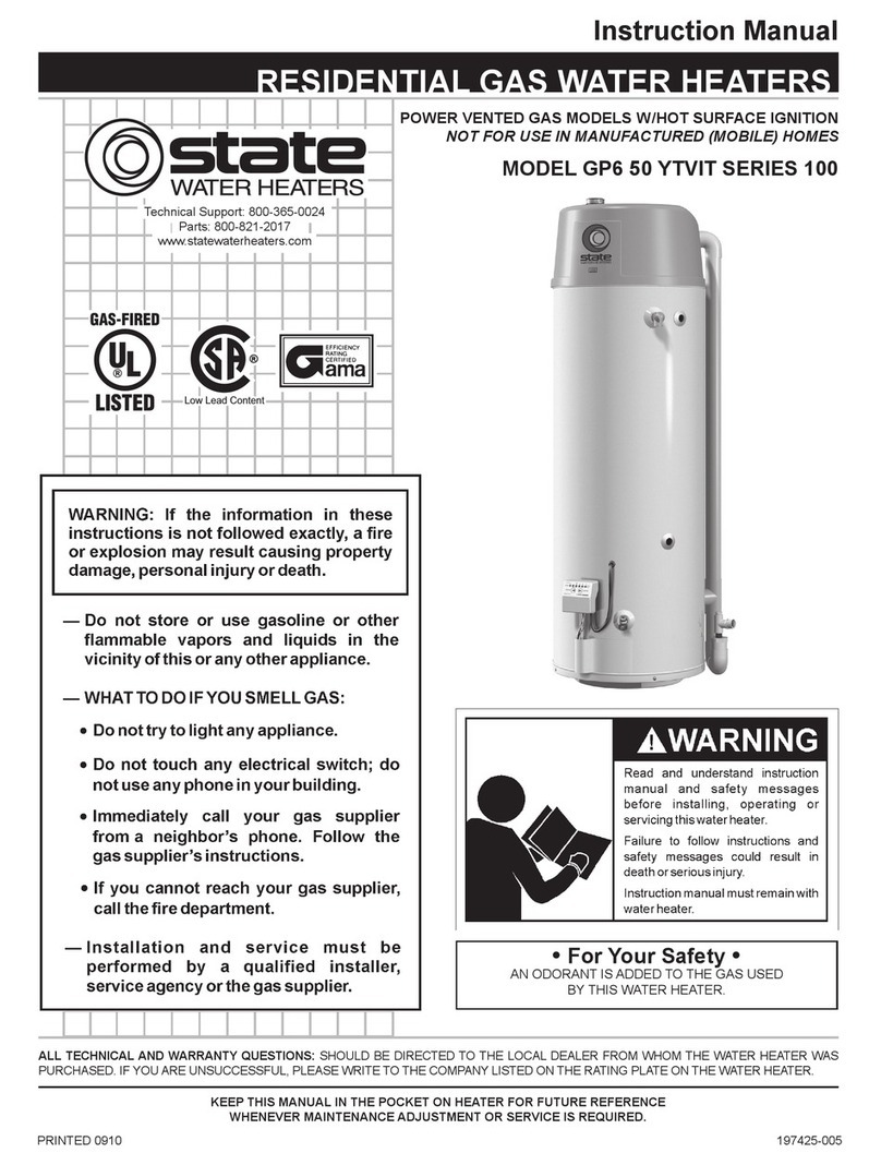 State Water Heaters GP6 50 YTVIT instruction manual