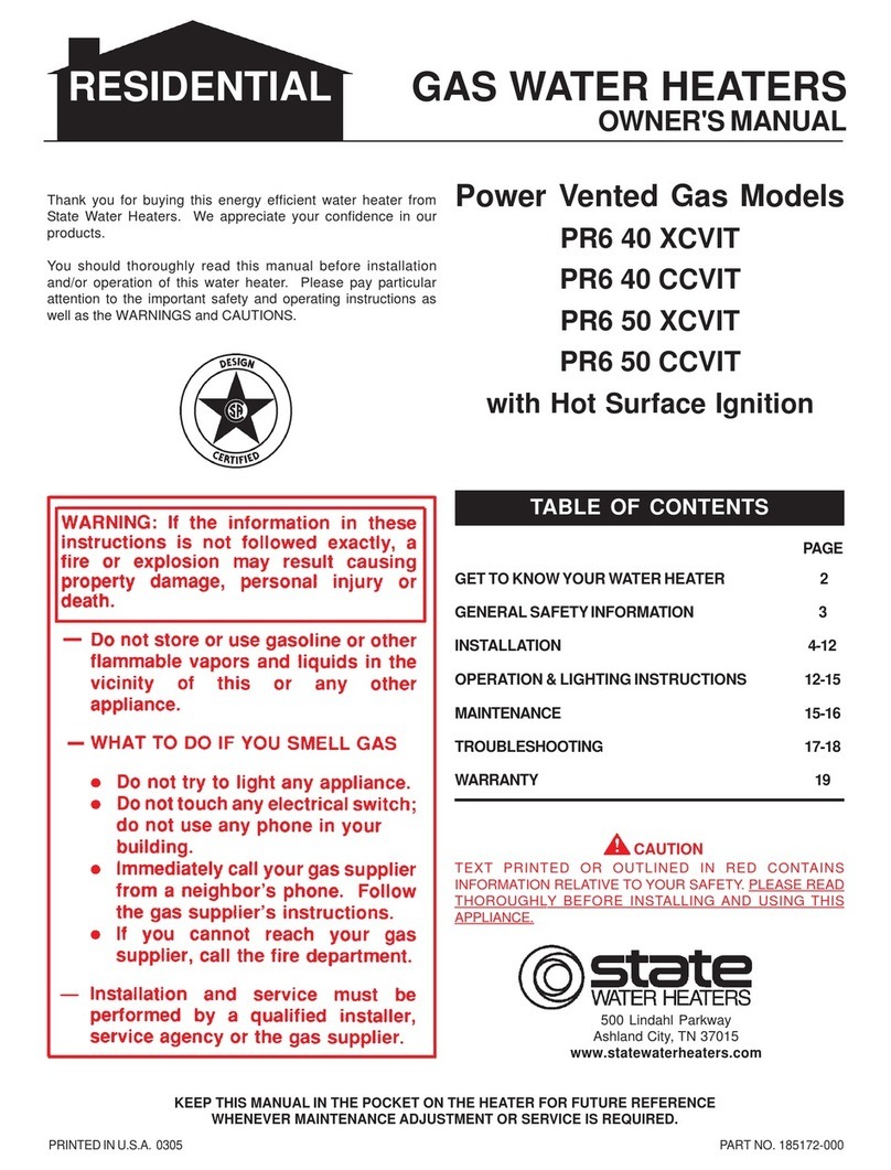 State Water Heaters CCVIT PR6 50 owner's manual