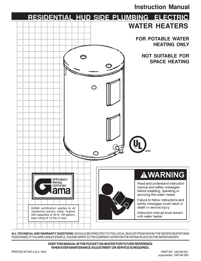 State Water Heaters 184748-001 instruction manual