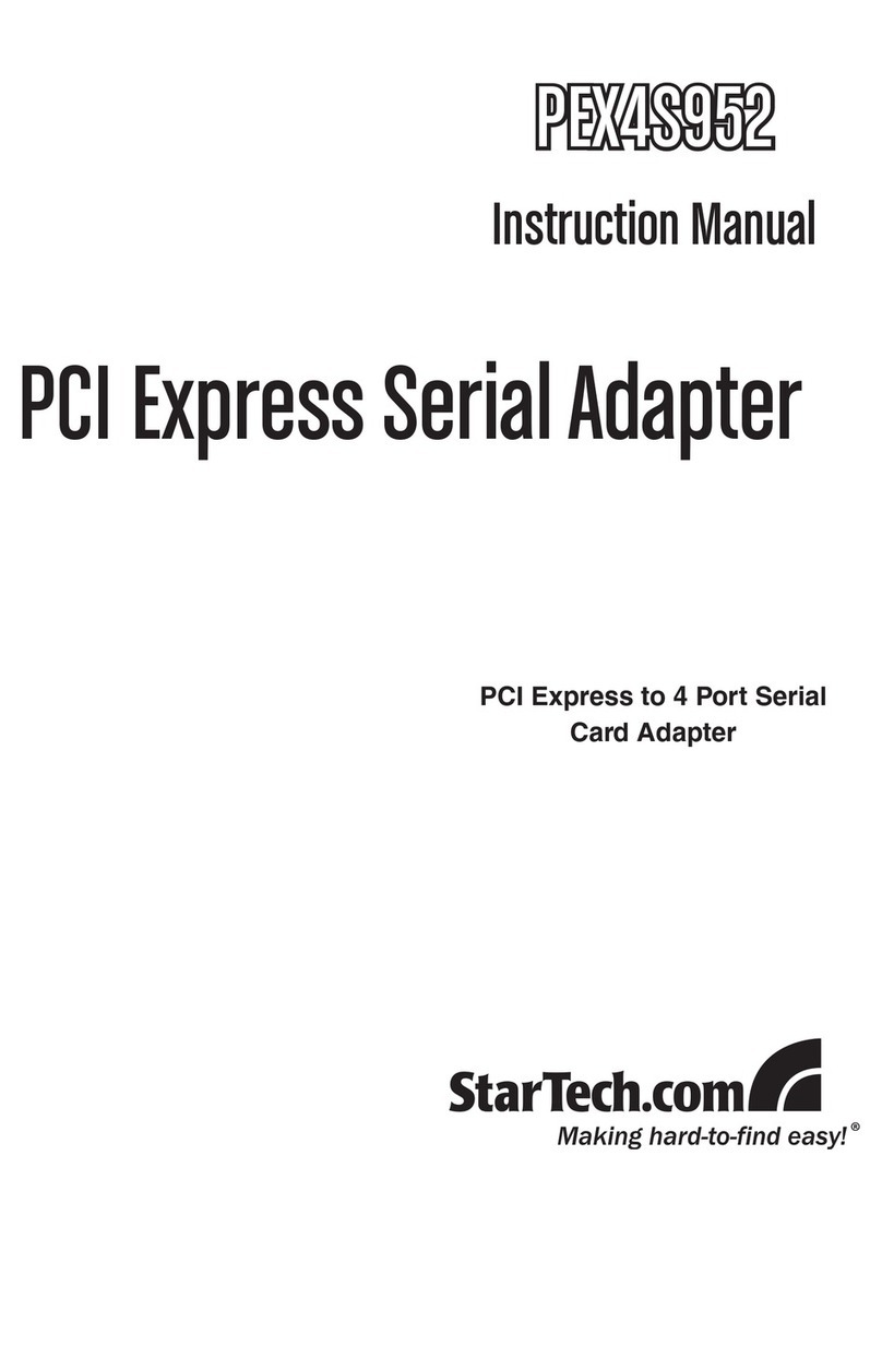 StarTech.com PCI EXPRESS SERIAL ADAPTER PEX4S952 User manual StarTech.com PCI EXPRESS SERIAL ADAPTER PEX4S952 User manual