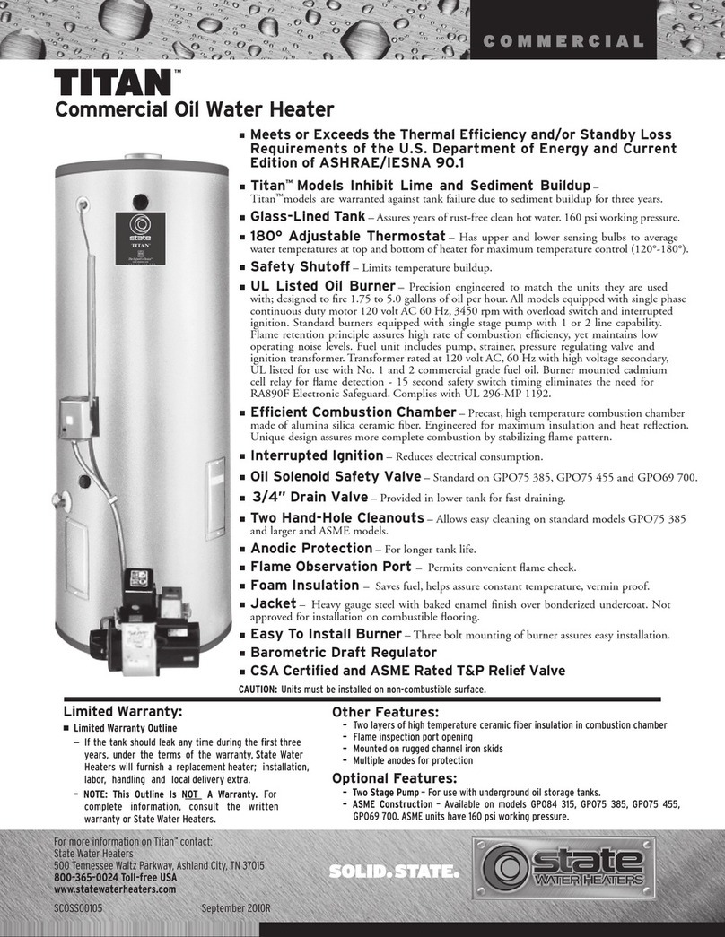 State Water Heaters GPO69 700 Specification sheet