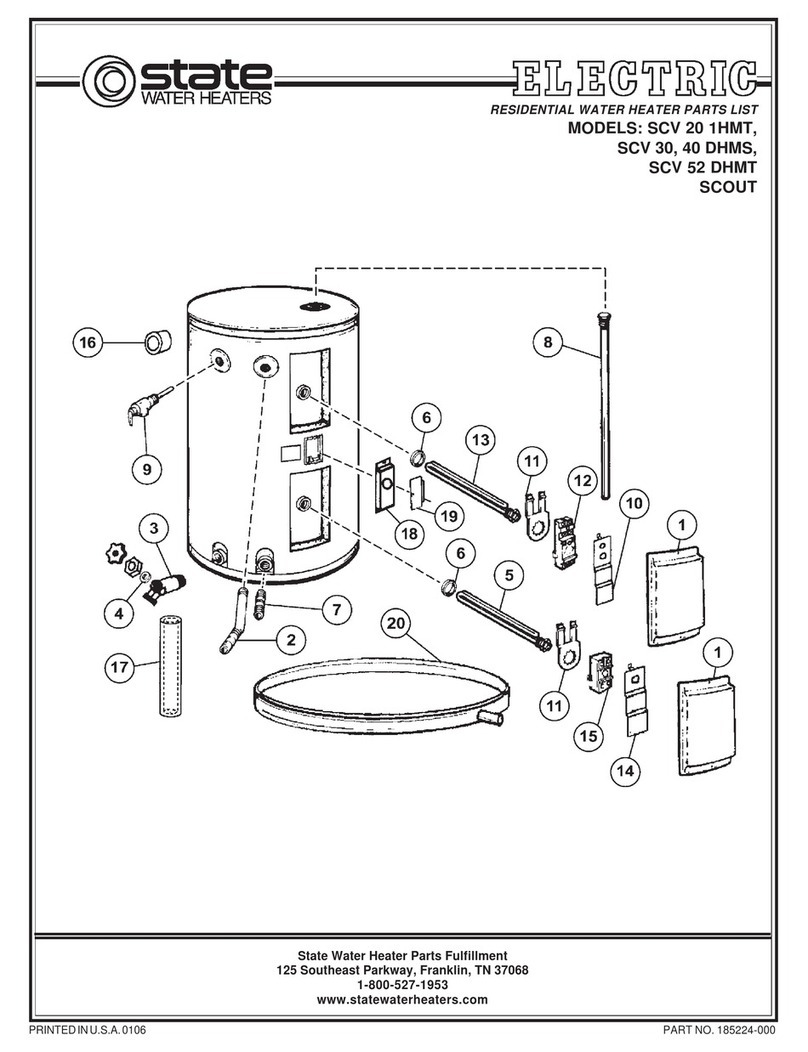 State Water Heaters 40 DHMS parts list