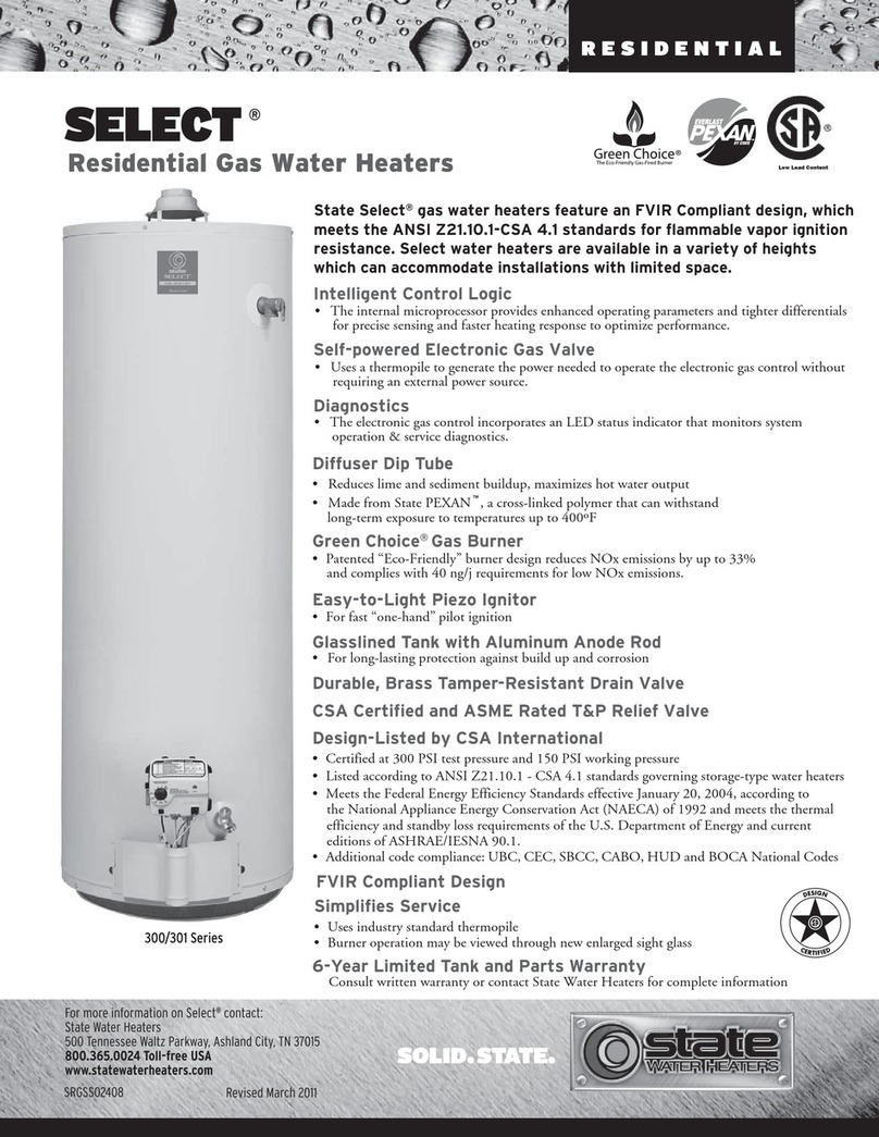 State Water Heaters 200 Series Brochure & specs