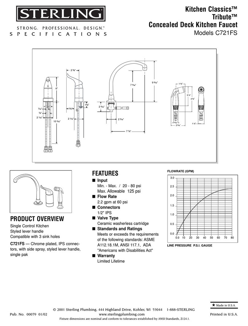 Sterling Plumbing C721FS Specifications