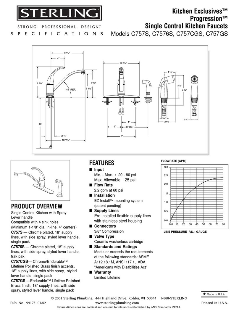 Sterling Plumbing C7576S Specification sheet
