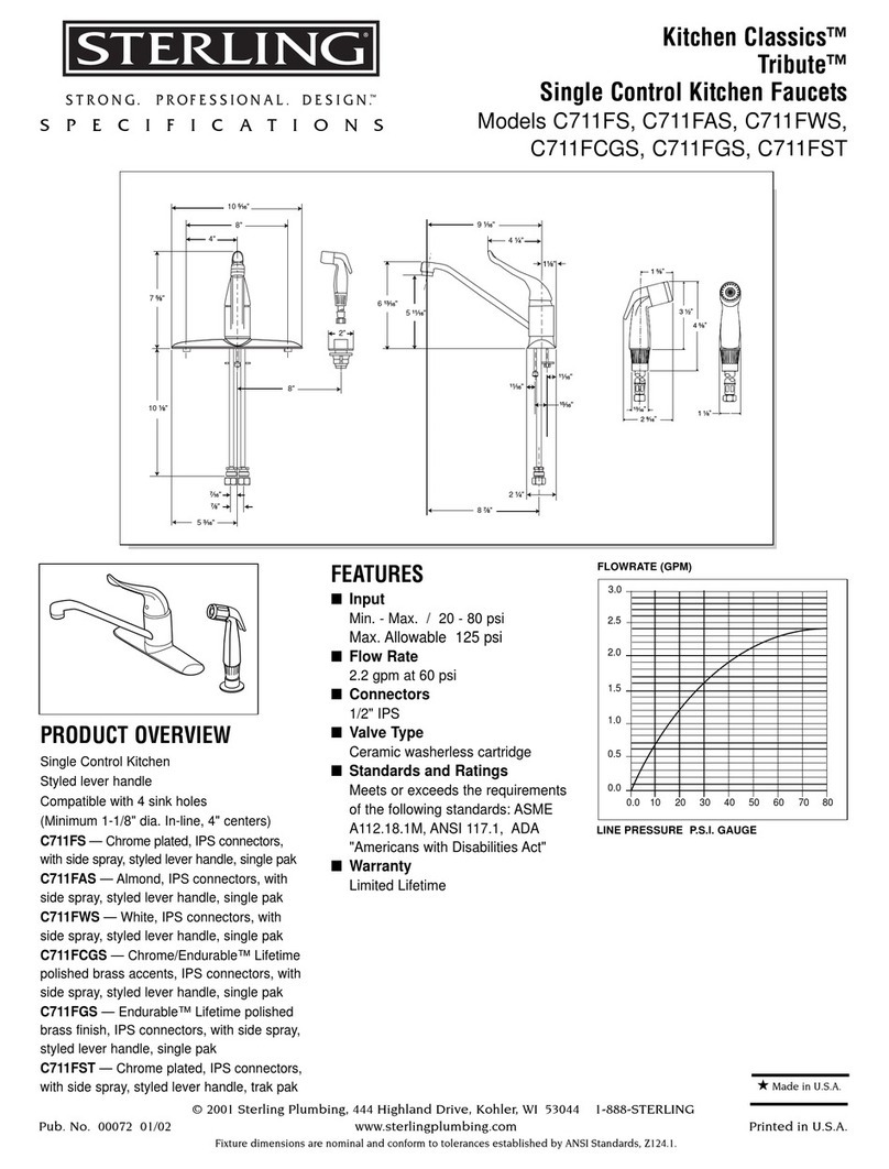 Sterling Plumbing C711FAS Specification sheet