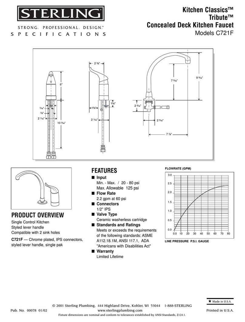 Sterling Plumbing C721F Specifications Sterling Plumbing C721F Specifications