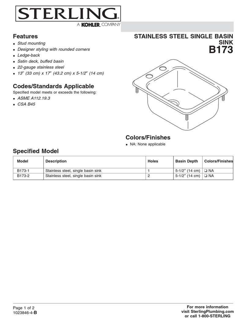 Sterling Plumbing B173 Specification sheet