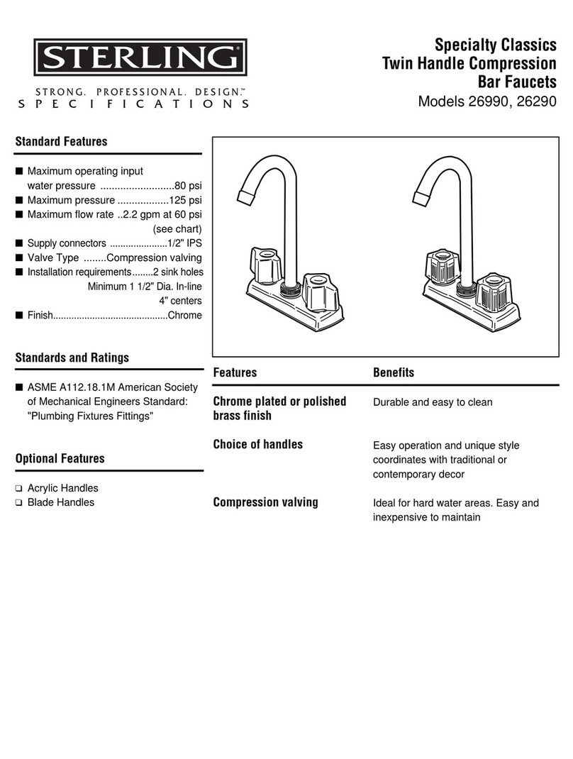 Sterling Bar Faucets 26290 Specifications