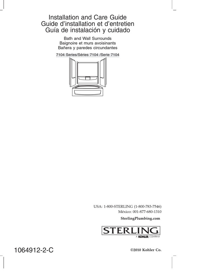 Sterling Bath and Wall Surrounds 7104 Series Installation and care guide Sterling Bath and Wall Surrounds 7104 Series Installation and care guide