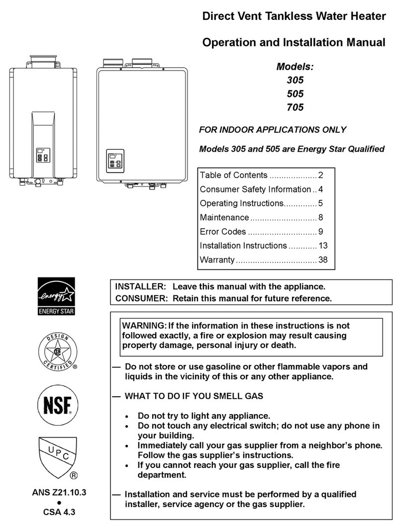 State Water Heaters Tankless On-Demand 705 Series 200 Operation and installation manual State Water Heaters Tankless On-Demand 705 Series 200 Operation and installation manual
