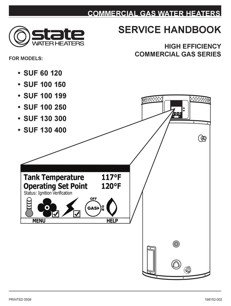 State Water Heaters SUF 130 400 Service handbook
