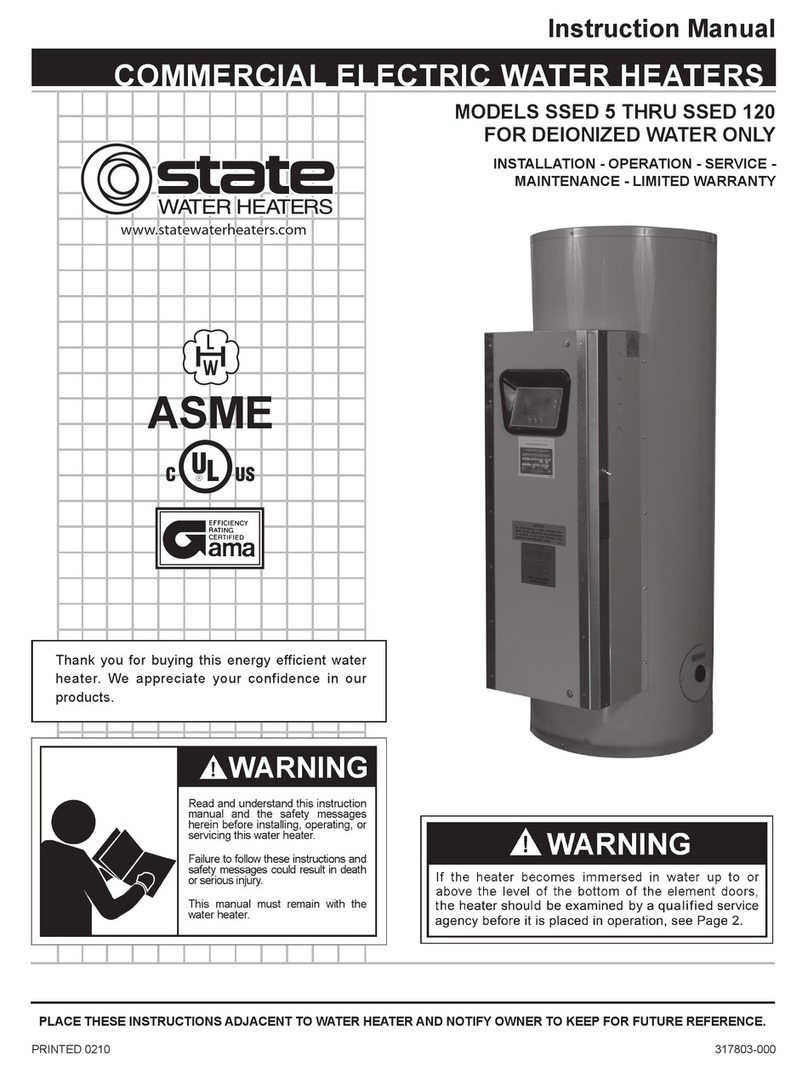 State Water Heaters SSED 5 instruction manual