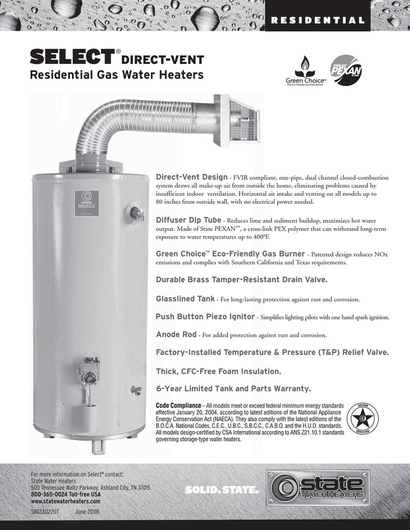 State Water Heaters SRGSS02207 User manual
