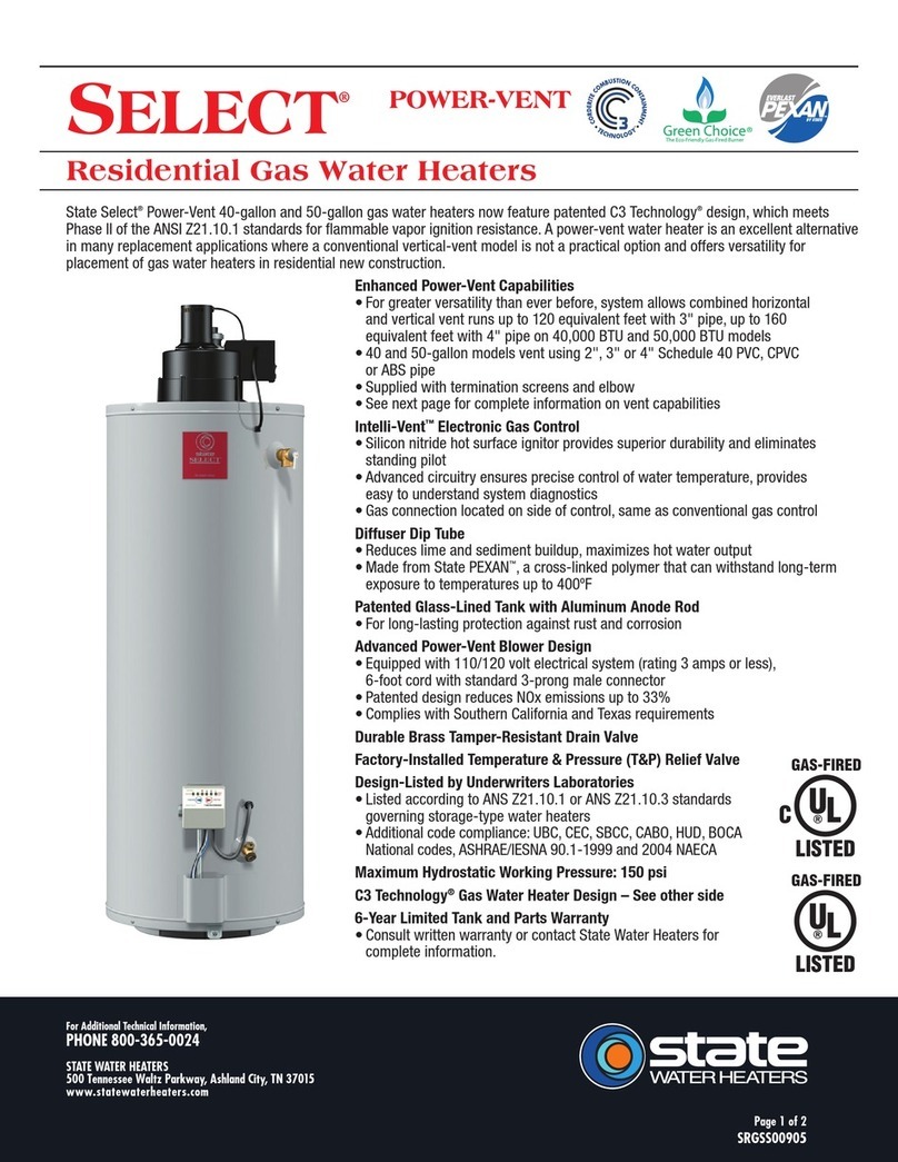 State Water Heaters GS6 40 YBVIT, GS6 40 HBVIT, GS6 50 YBVIT, GS6 50 HBVIT, GS6 40 YBVIT 2, GS6 40 HBVIT 2, GS6 50 YBVIT 2, GS6 50 HBVIT... Specification sheet State Water Heaters GS6 40 YBVIT, GS6 40 HBVIT, GS6 50 YBVIT, GS6 50 HBVIT, GS6 40 YBVIT 2, GS6 40 HBVIT 2, GS6 50 YBVIT 2, GS6 50 HBVIT... Specification sheet