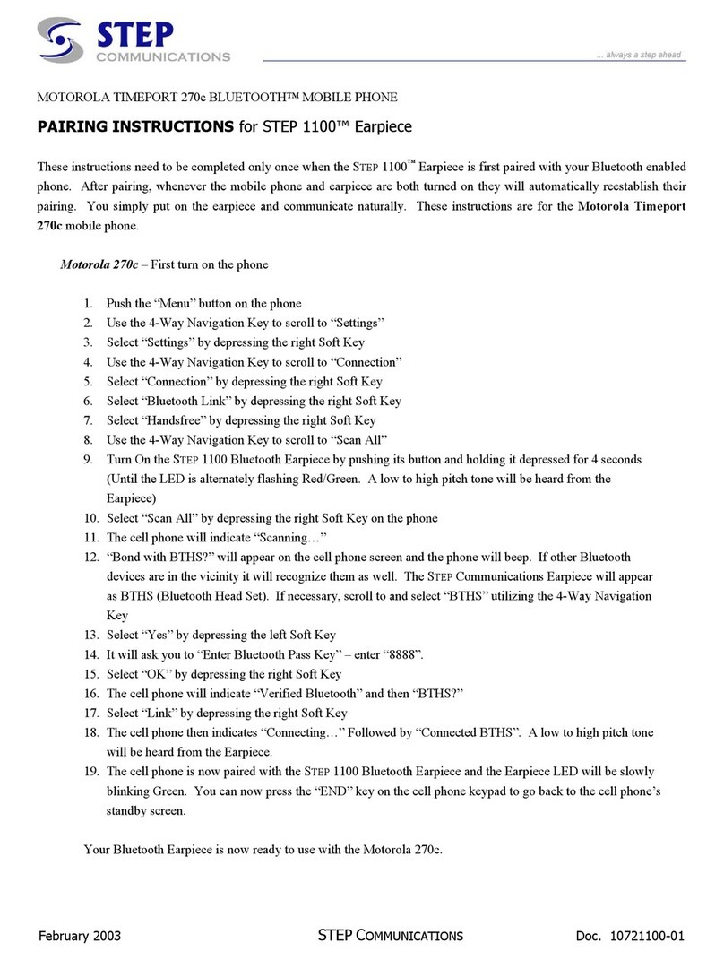 STEP STEP 1100 Pairing Instructions