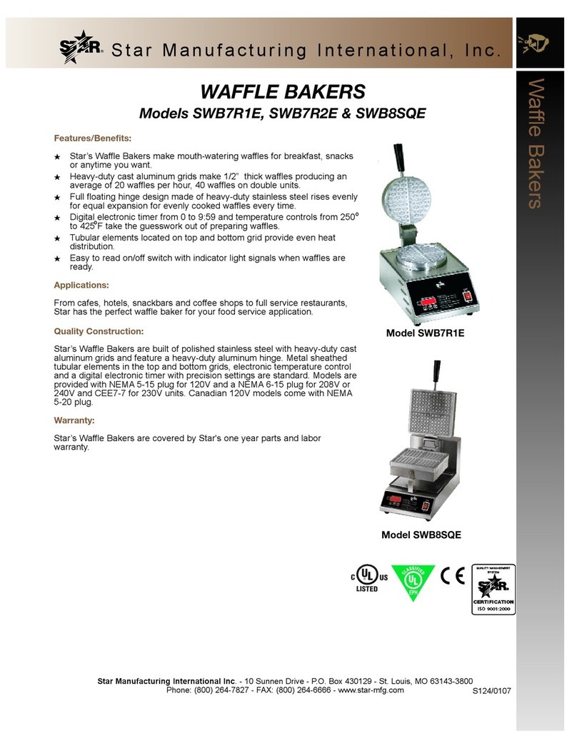 Star Waffle Bakers SWB7R1E Specifications