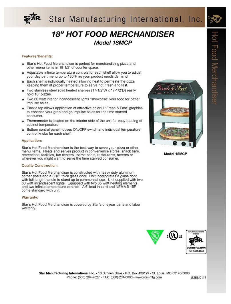 Star Manufacturing Hot Food Merchandiser 18MCP User manual