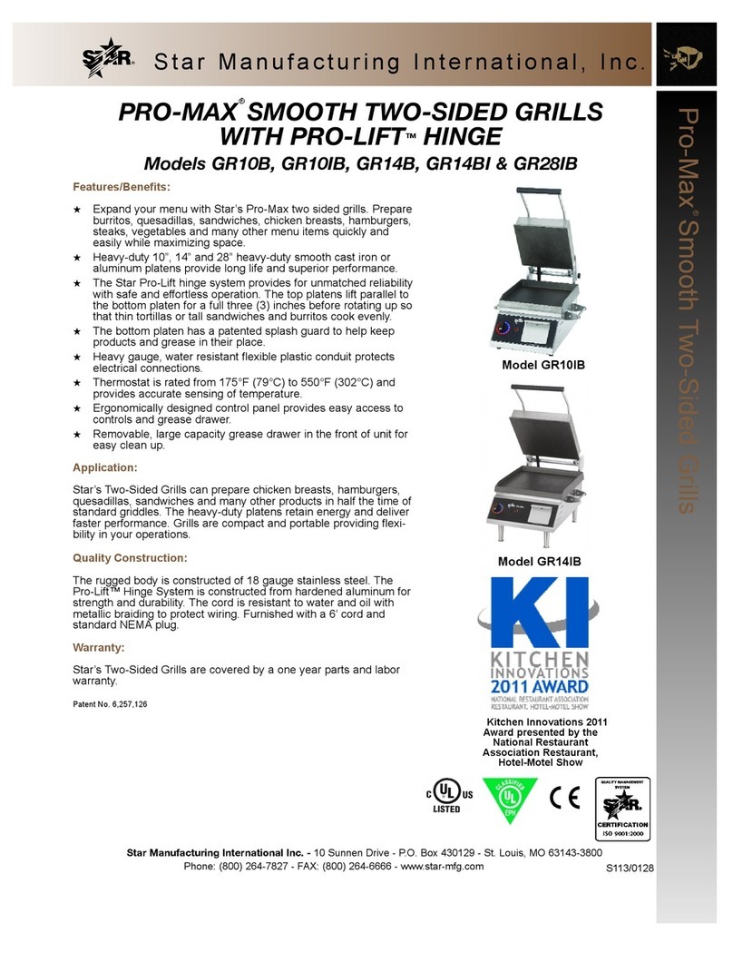 Star Manufacturing Pro-Max GR14 Specification sheet