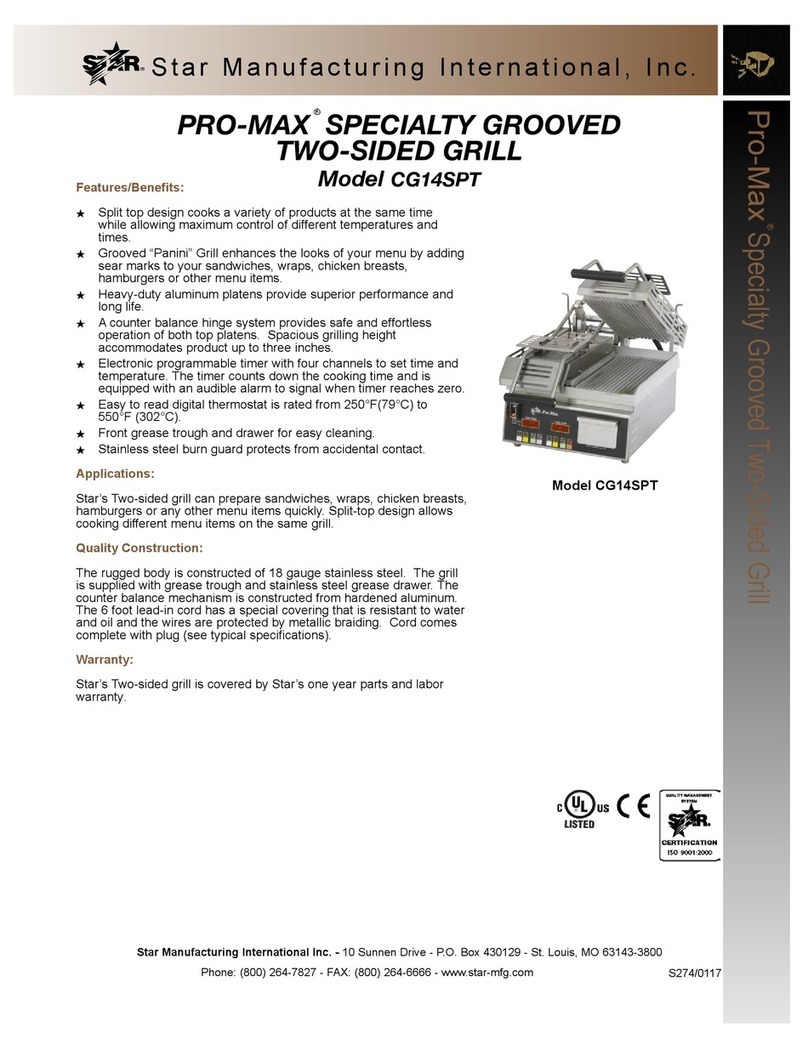 Star Manufacturing PRO-MAX CG14SPT Specification sheet