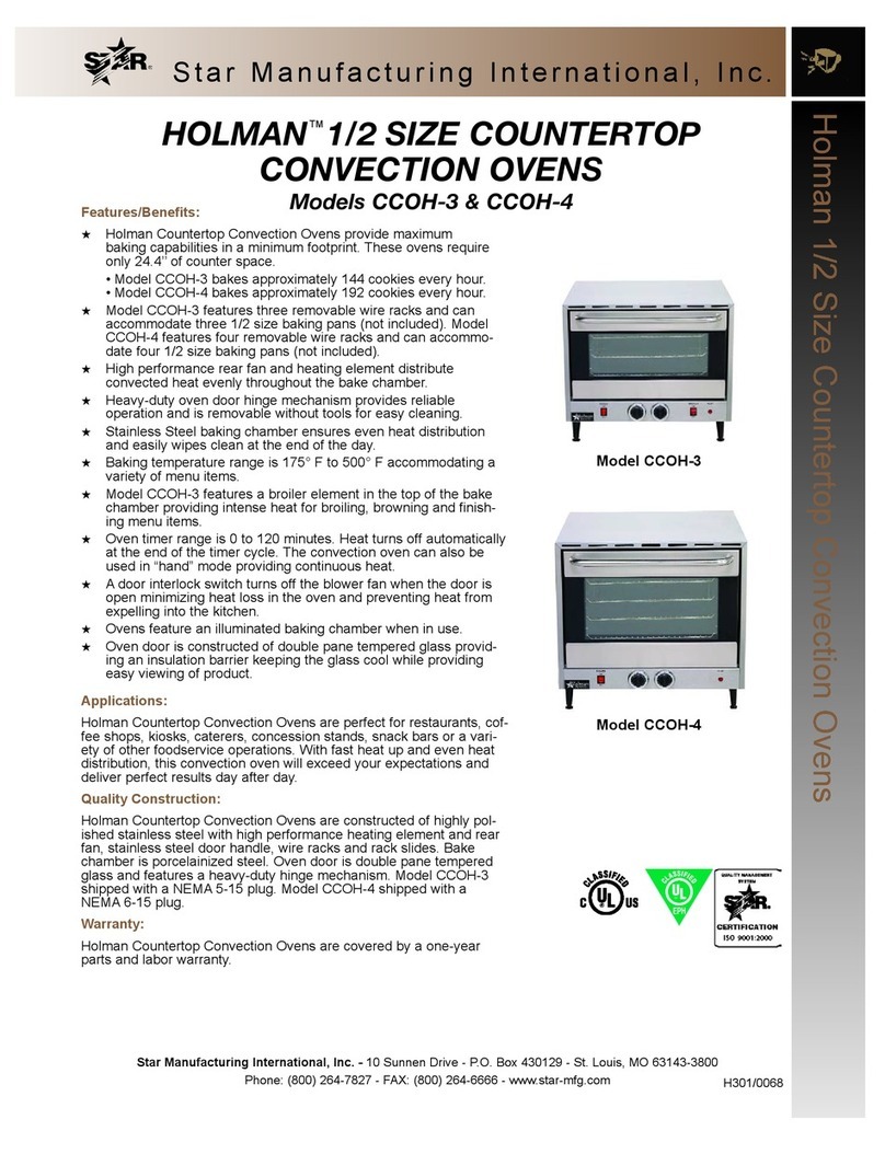 Star Manufacturing Holman CCOH-3 Specification sheet