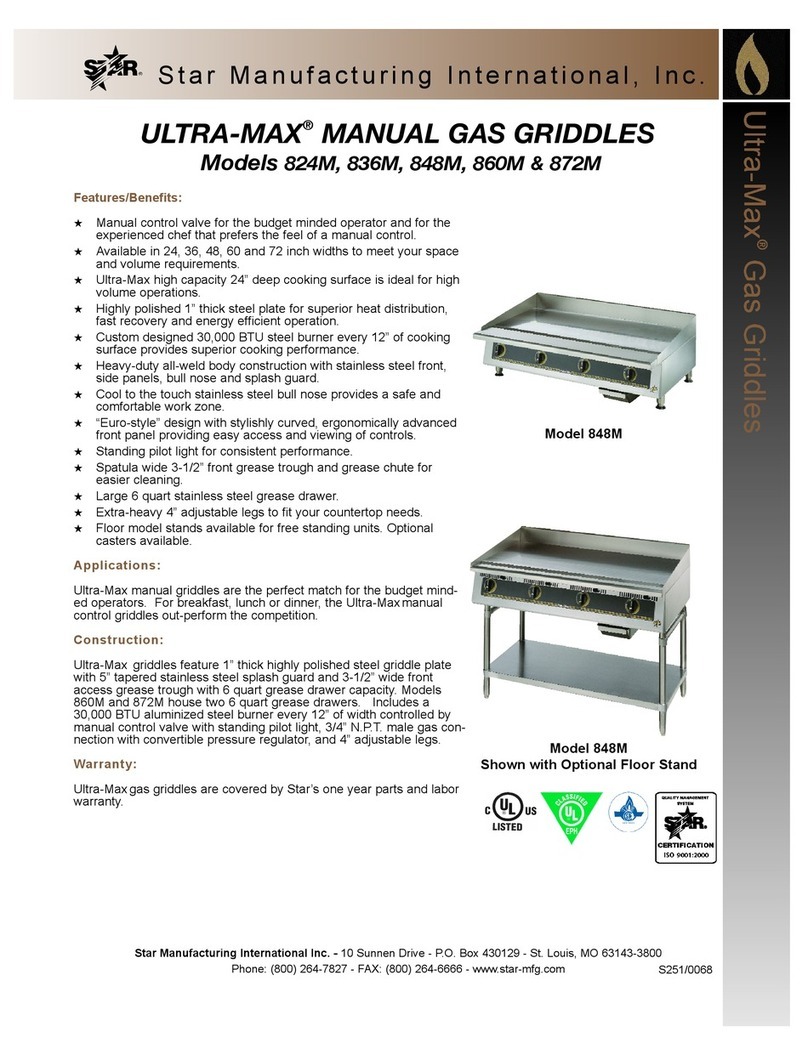 Star Manufacturing Ultra-Max 824M Specification sheet