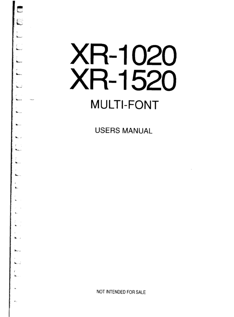 Star Multi-Font XR-1020 User manual Star Multi-Font XR-1020 User manual
