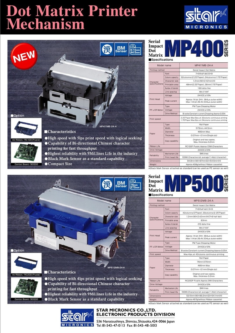 Star Micronics MP400 Series Specification sheet