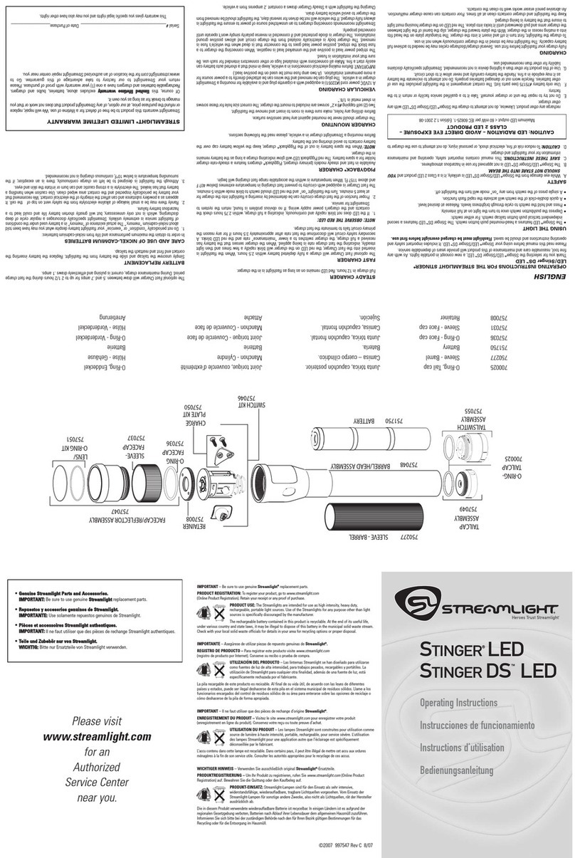 StreamLight STINGER 700025 operating instructions