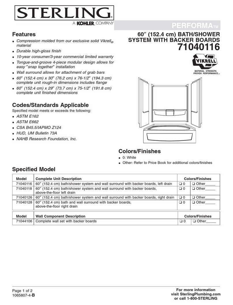 Sterling Plumbing 71040116 Specification sheet